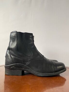 Ariat Heritage IV Zip Paddock Black  leather ankle boots | US 9.5